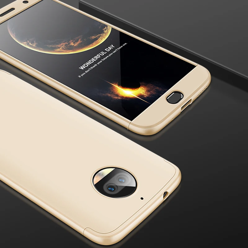 Gold Чехол GKK 360 градусов для Moto G7 power G6 G5s Plus Letv Le 2 1S Full Le 2, чехол с полным покрытием - Цвет: Gold