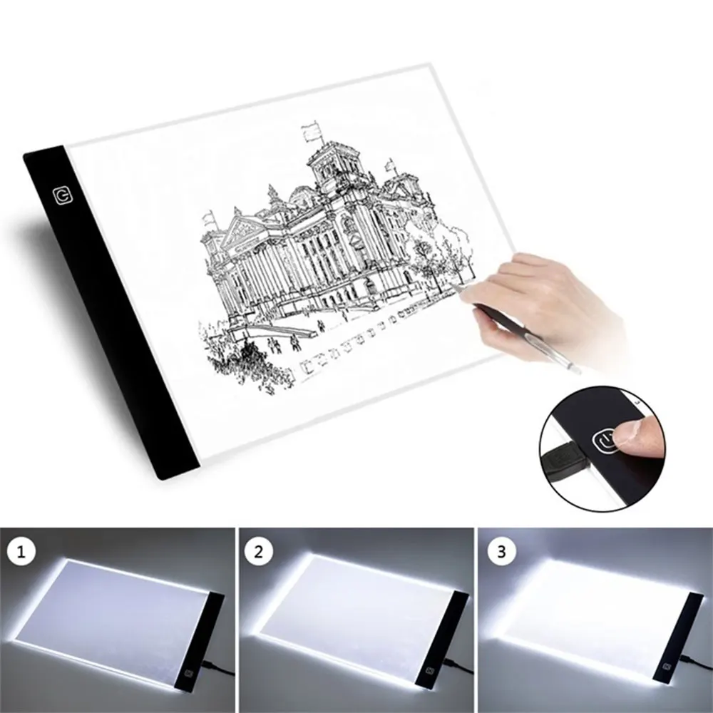Ультра тонкий A5 LED 2D планшет для рисования цифровой графический три этапа