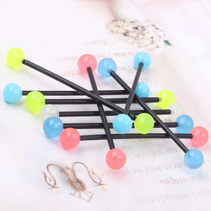 Гибкий светится в темноте промышленный пирсинг ушей серьги кольцо колокольчик 5