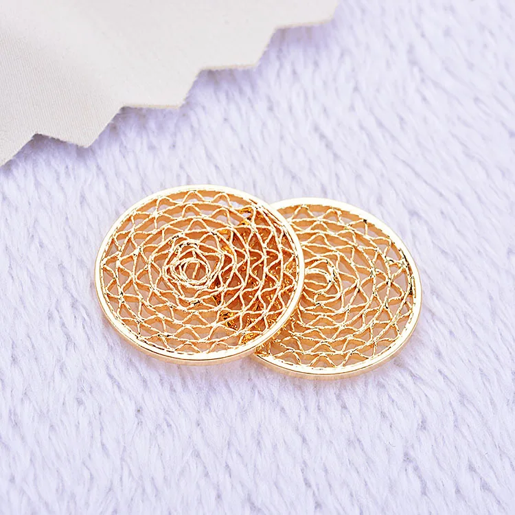 2pcs15 мм Новый DIY аксессуары для ушей большой бренд модный круглый полый Золотой