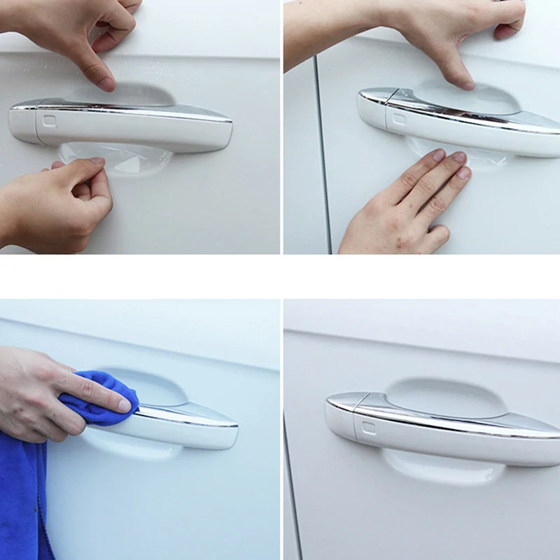 4 шт. Универсальный стелс дверные ручки Защита от царапин виниловая Защитная