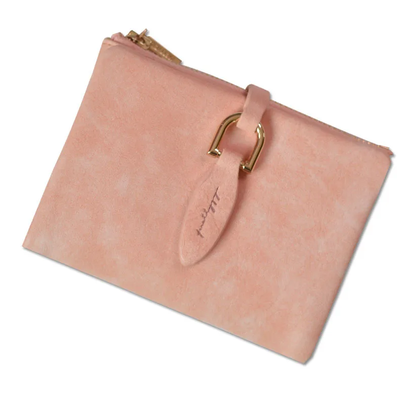 Pink Модные женские кошельки и кошельки из нубука на молнии и застежке, Женский кошелек, кредитный держатель для карт, клатч, кошелек для монет, для девушек - Цвет: Pink
