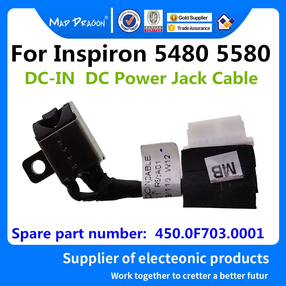 Бренд MAD DRAGON ноутбук новый DC в IN кабель питания для Dell Inspiron 5480 5580 BUCKY N14 450.0F703.