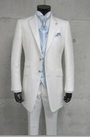 free shipping custom suit white lapel best man groomsmen men wedding suits bridegroom jacketpantsvest