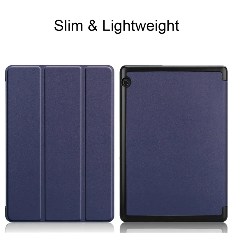 Чехол для huawei mediapad T5 AGS2-W09/L09/L03/W19 10," ультра тонкий из искусственной кожи стоячая таблетница крышка для huawei mediapad T5 10 - Цвет: Deep Blue