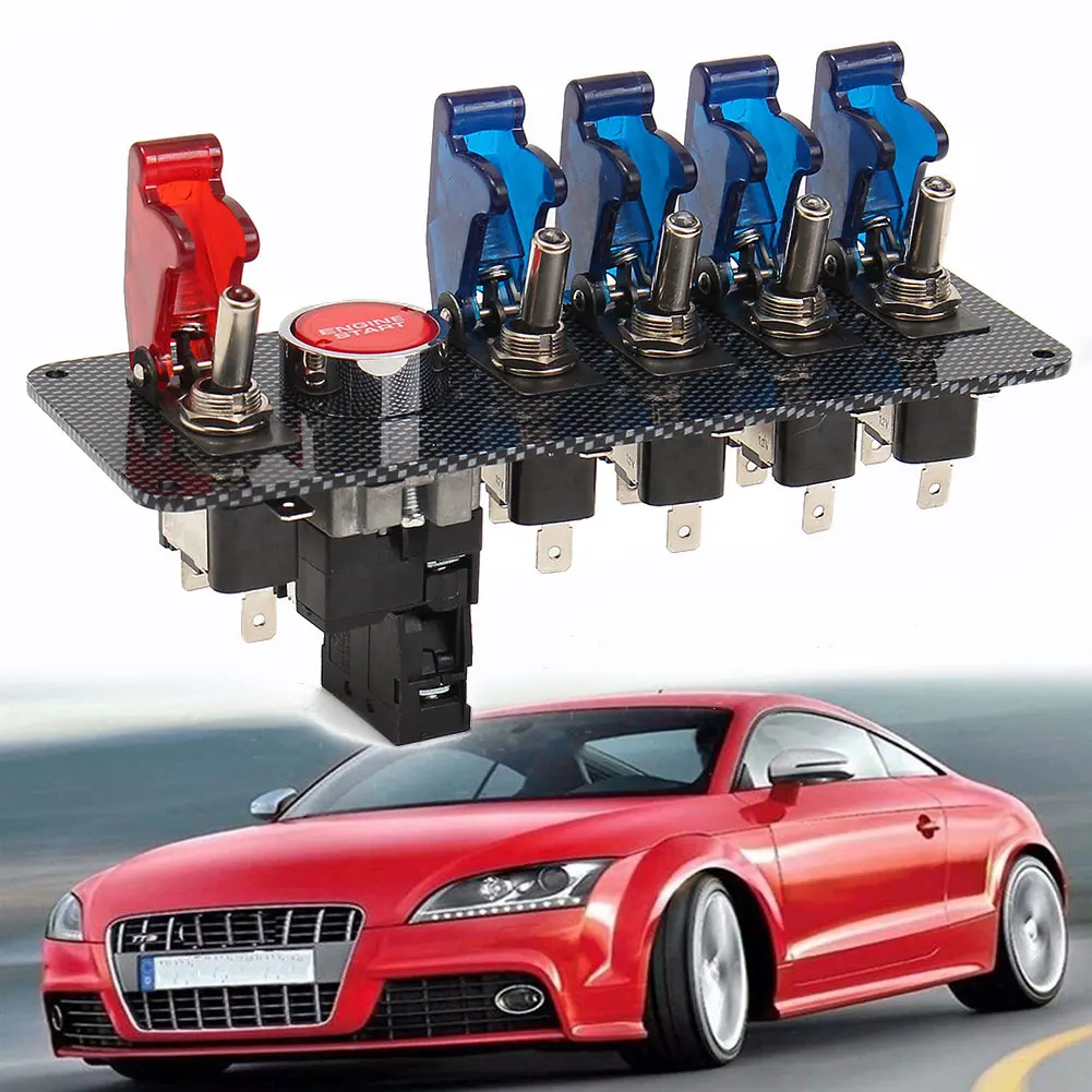 Панель переключателя зажигания запуска двигателя Push Button6 в 1 гоночный автомобиль