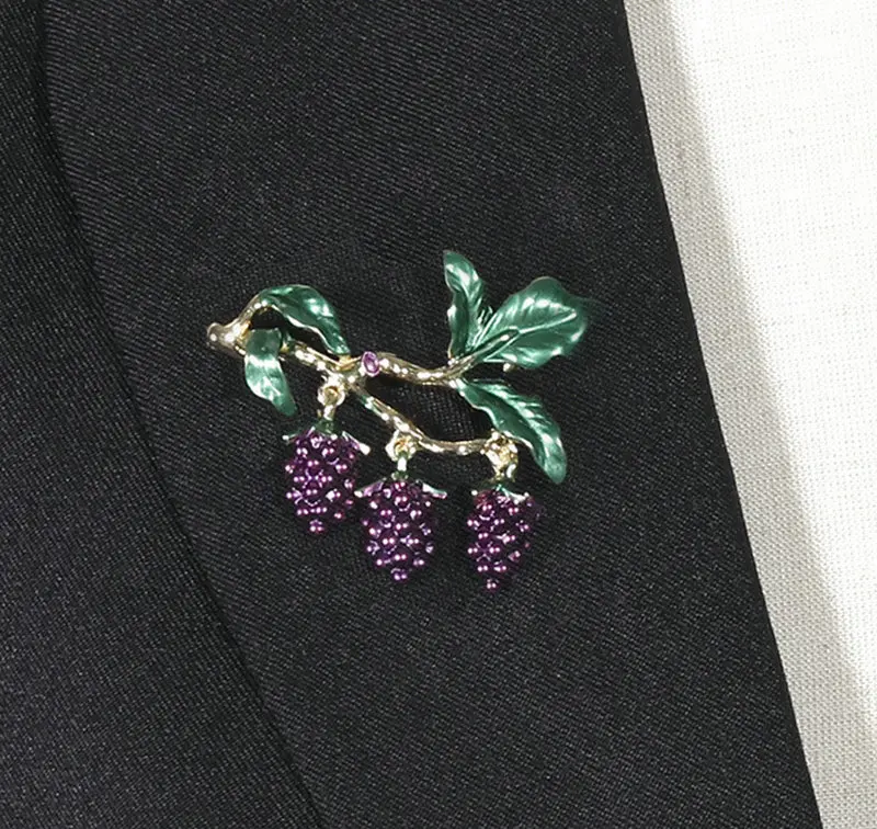 Женские эмалированные брошки Funmor из сплава с фруктовым виноградом аксессуары