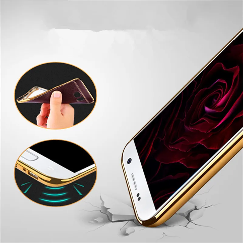 CrazyU Для Samsung Galaxy S7 Edge Case Роскошные покрытие ТПУ Кожи Задняя Крышка Телефона Мешок