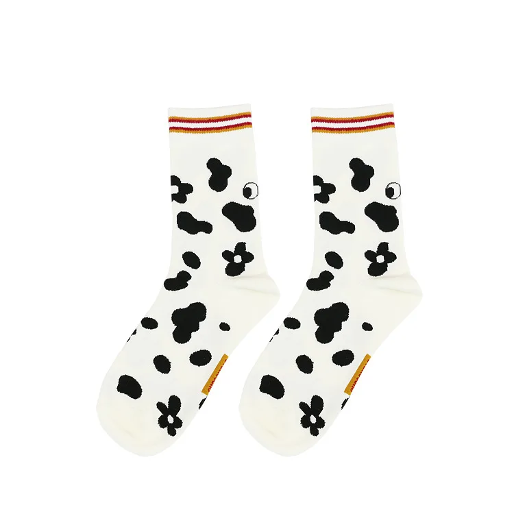 6 Pairs A Lot Harajuku Playful Pattern Women Cute Socks Cotton Cartoon Letters Striped Sock For Men