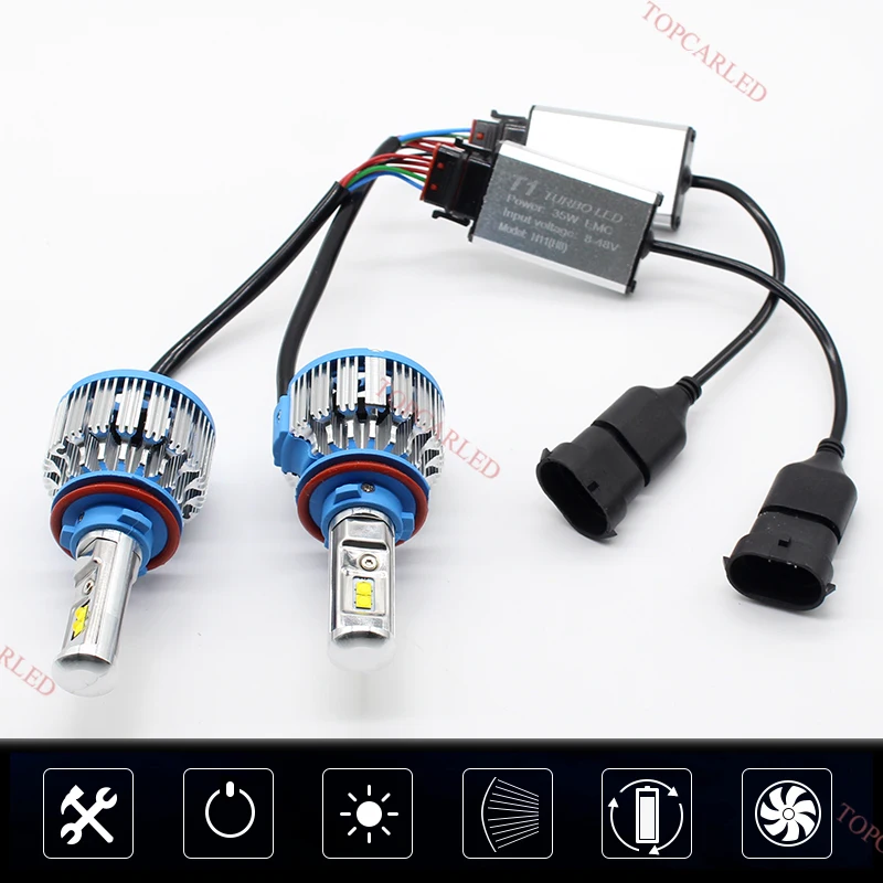 H4 H7 светодиодный фар автомобиля лампы H1 H3 H8 H11 9005 9006 12V 24V Высокое Мощность чипы