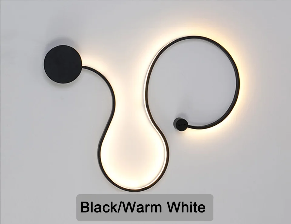 Black color Type D Минималистичный современный светодиодный настенный светильник светодиодный бра настенный светильник для дома спальни гостиной ванной комнаты коридора отеля Wandlamp светодиодный светильник - Цвет абажура: Black color Type D