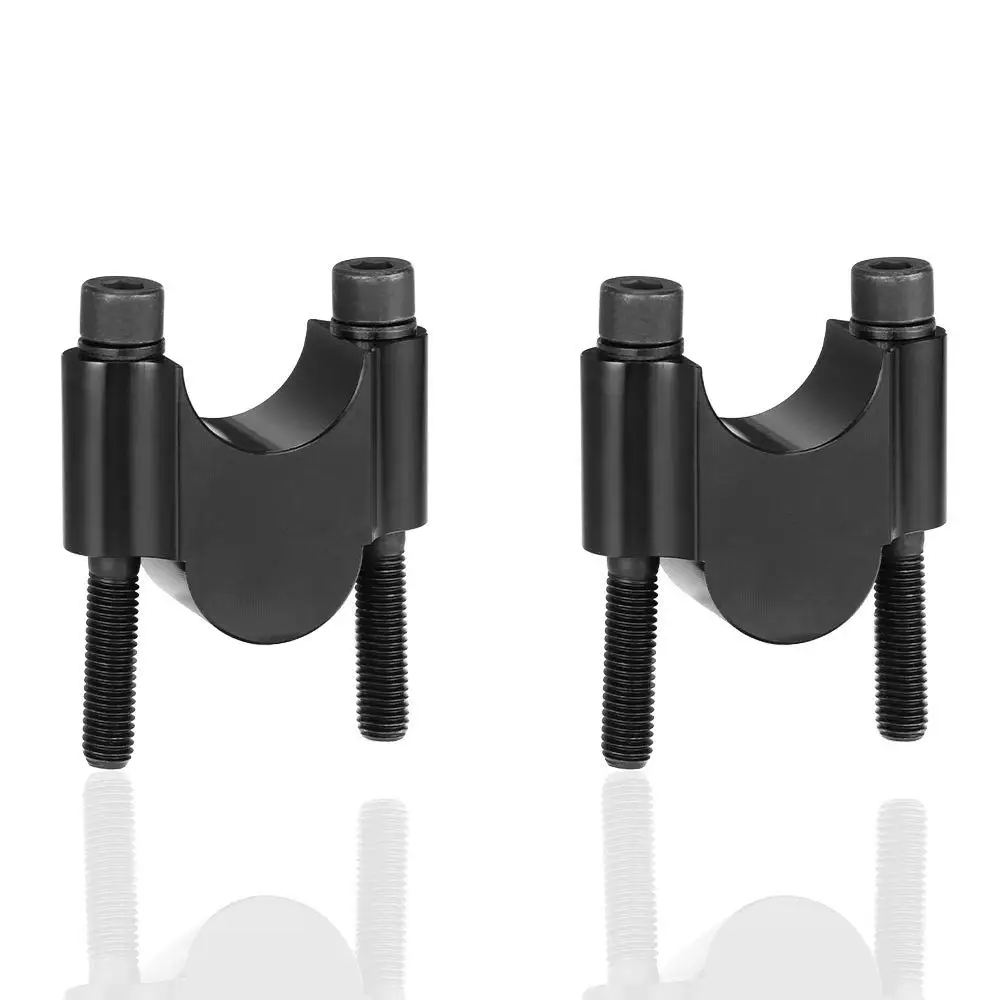 Black 2*1 1/" CNC алюминиевый руль мотоцикла стояки 28 мм регулируемый жир бар зажимы Универсальный Для Honda Kawasaki Ducati Yamaha - Цвет: Black