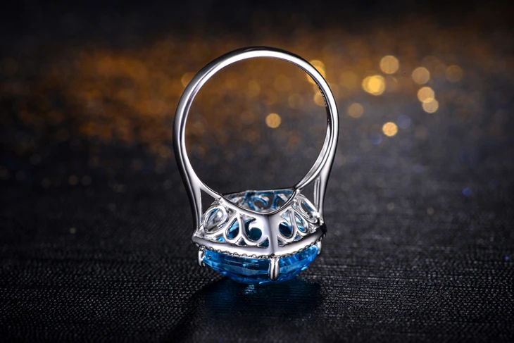 Драгоценный камень ZOCAI прозрачный голубой топаз 7 0 ct сертифицированный кольцо 18
