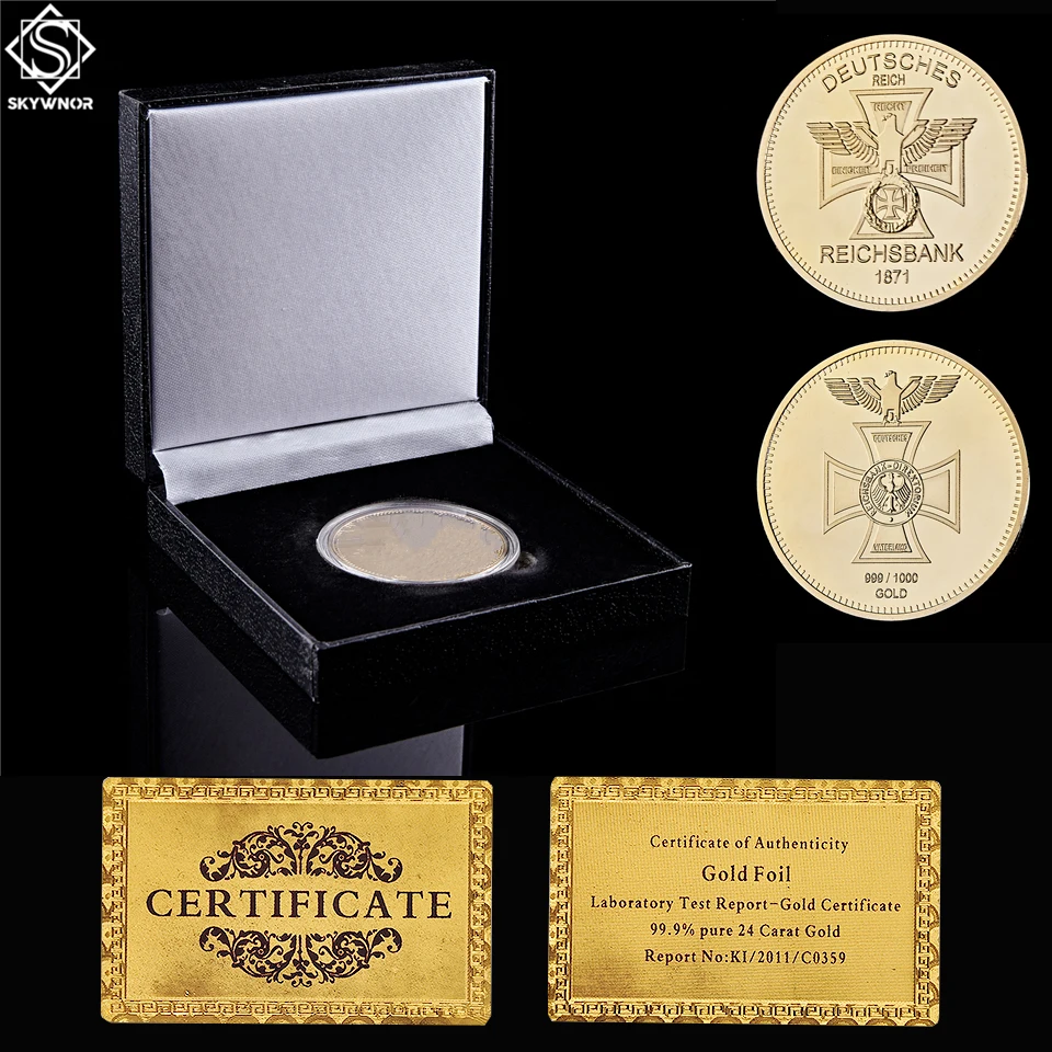 1871 Deutsche Reichsbank 1 Unze 999/1000 золото Германия крест Орел круглые коллекционные