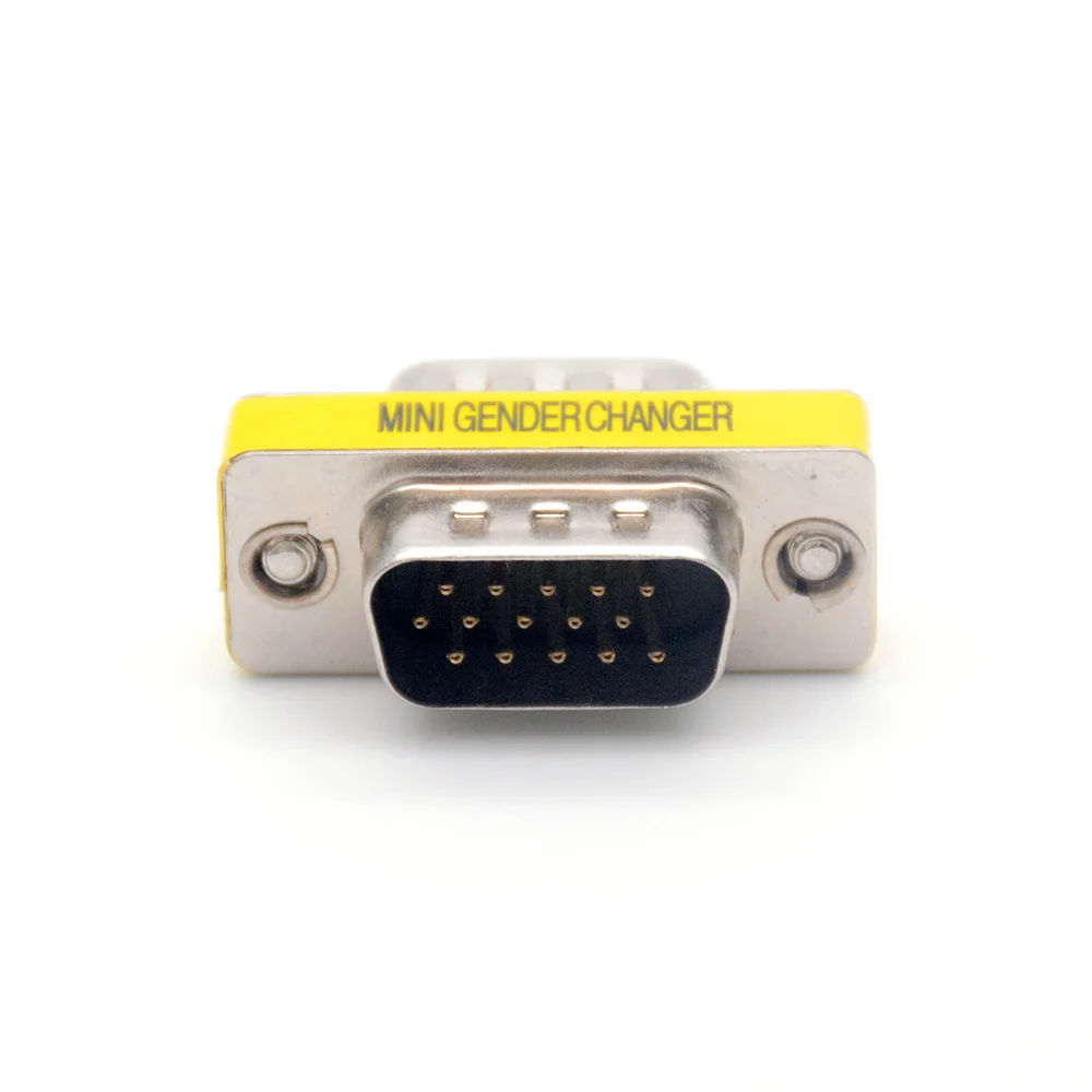 Горячий D Sub DB15 VGA разъем Папа папа мини адаптер для смены пола 15 Pin M/M