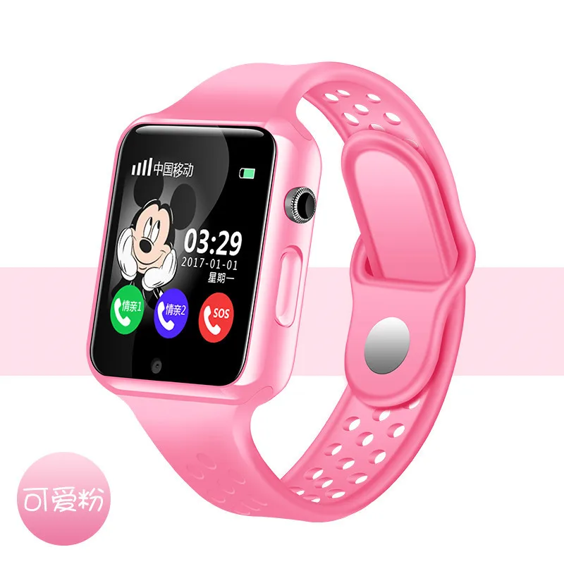 G98 gps Bluetooth Смарт-часы для детей мальчик девочка Apple Android телефон Поддержка SIM/TF набор вызова и Push Сообщение Водонепроницаемый - Цвет: Розовый