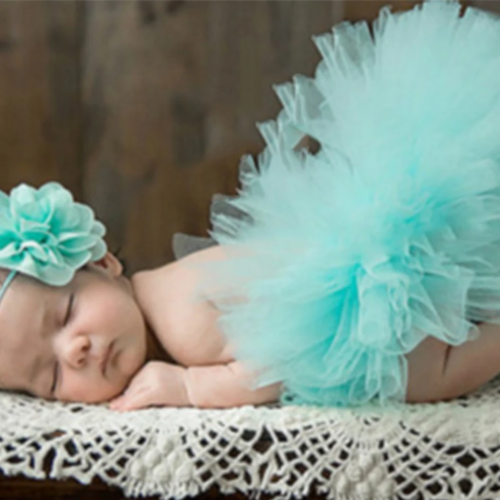 19 light blue Реквизит для фотосессии новорожденных; аксессуары; юбка-пачка для малышей ручной работы; Радужная юбка-пачка для фотосессии - Цвет: 19 light blue
