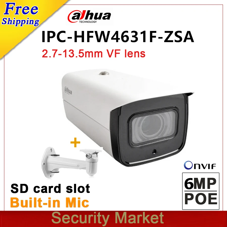 Оптовая продажа dahua 6 МП IPC HFW4631F ZSA Bullet POE CCTV IR IP 2 7 мм ~ 13 5 вариофокальный