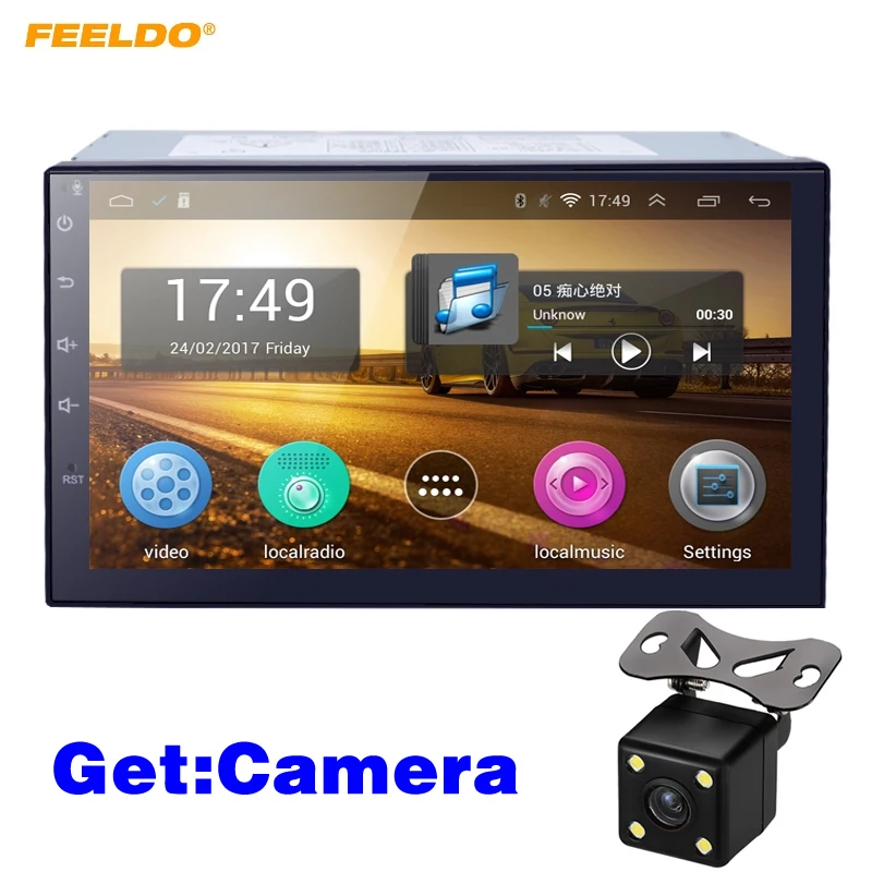 FEELDO 7 дюймовый Android 4.4.2 четырехъядерный автомобильный медиаплеер с GPS Navi Радио для
