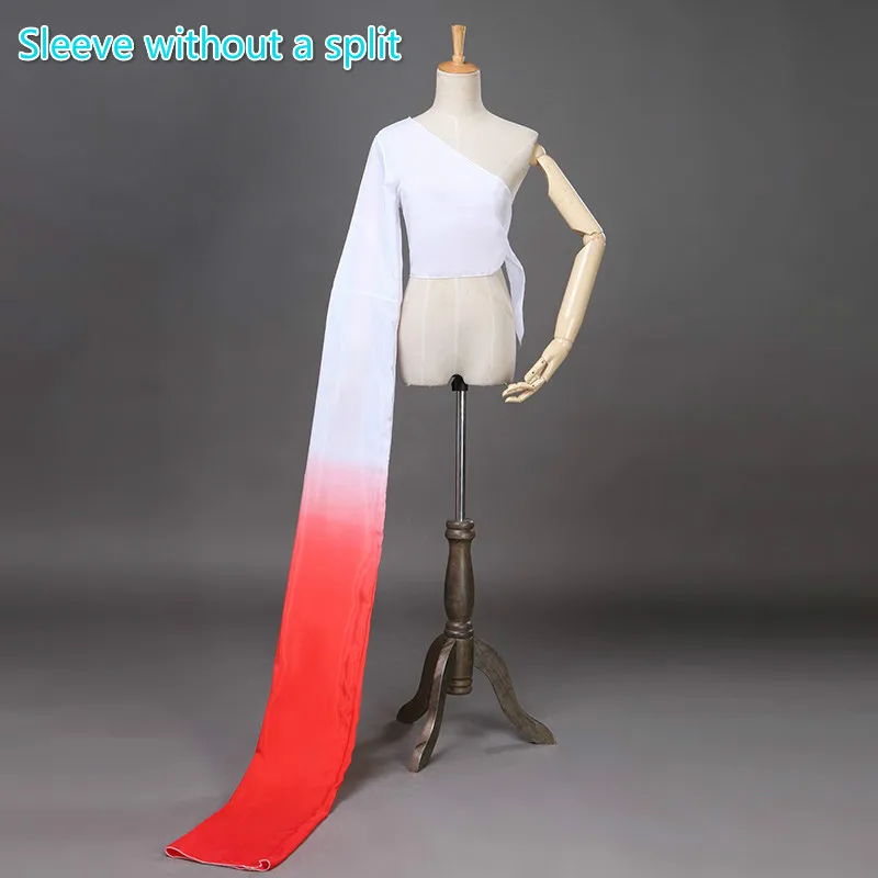 Sleeve without split Yangko танец китайский Hanfu воды рукавом костюмы одного плеча классического танца практика Топы женские для детских представлений - Цвет: Sleeve without split