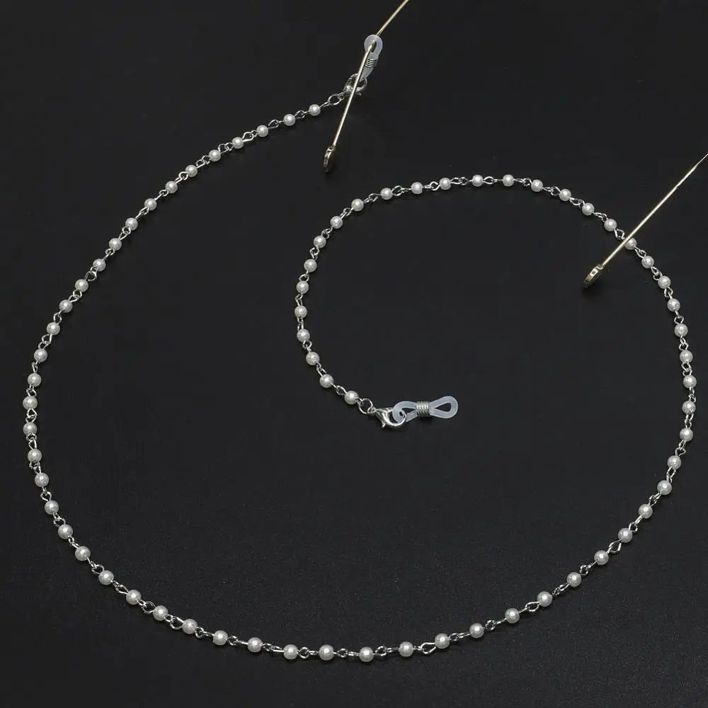 style-2-silver 9 видов стилей, модные женские очки, солнечные очки с цепочкой, очки для чтения из бисера, цепочка для очков, держатель шнура, ремешок на шею - Цвет: style-2-silver