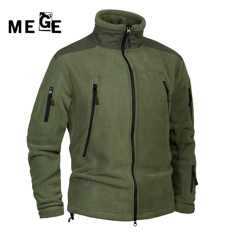 Мужская теплая флисовая куртка MEGE для охоты кемпинга пешего туризма армейской