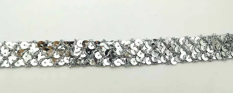 3 rows silver 13 м/2/3/5 рядов DIY цвета: золотистый, Серебристый блесток лентой отделка ткань для латиноамериканских танцев платье для танцев костюм украшения ШВЕЙНАЯ кружево с блестками - Цвет: 3 rows silver