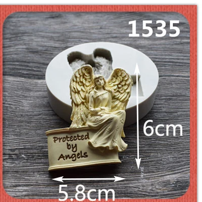 1535-mold Guardian goddess Angel силиконовая форма для торта украшение для помадной глазури Diy Эфирное масло расправляющее гипсовые поделки Мыло Свеча форма - Цвет: 1535-mold
