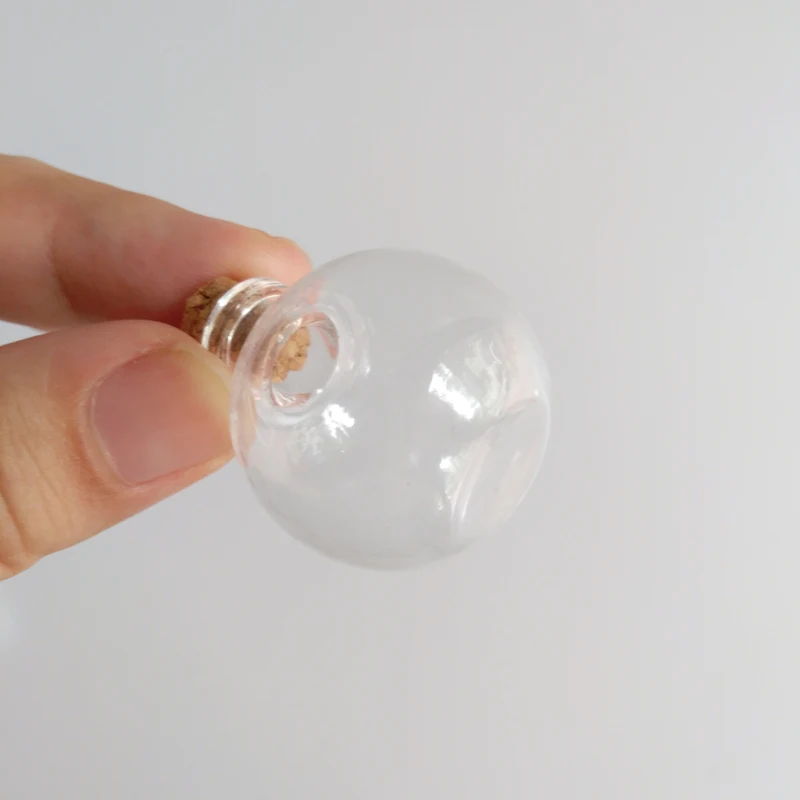 7ml Medium Ball shaped glass bottle with cork 27*32mm Small wish glass vials clear Pendant Decorative bottle 50pcs/lot