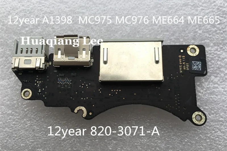 Оригинальная плата A1398 USB 820 3071 A ввода вывода 3 0 слот для SD карты хорошее качество