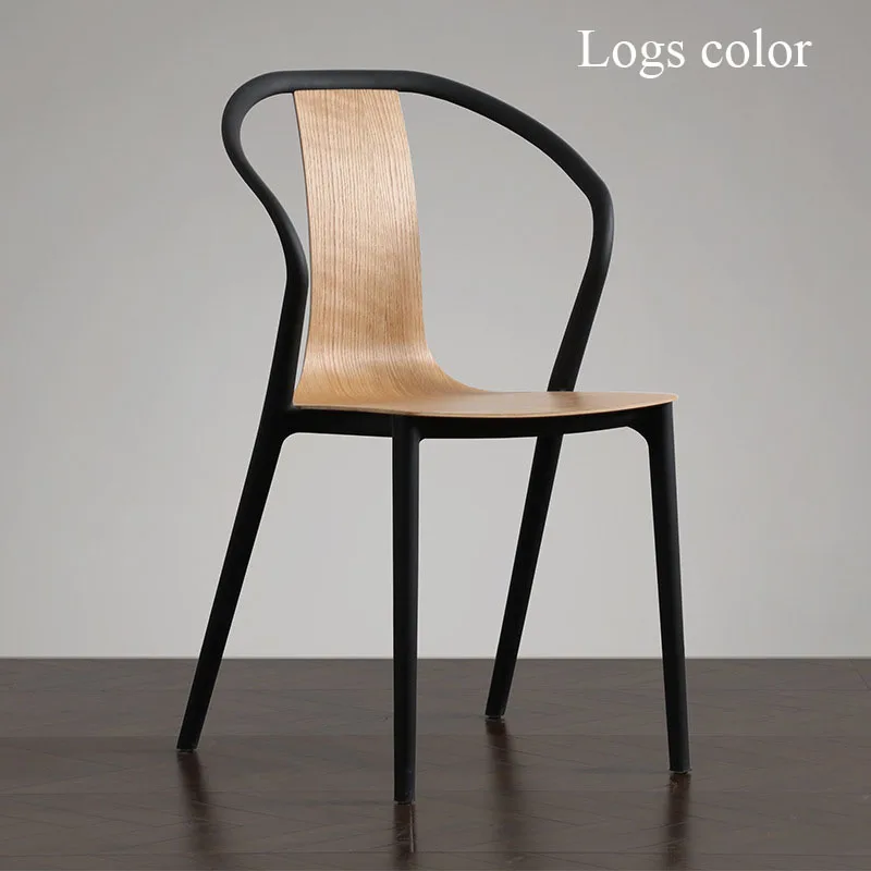Logs color Modern Minimalist Home Furniture Creative Plastic Chair Nordic INS Outdoor Casual Restaurant Conference Personality Office Chair - Цвет: Logs color