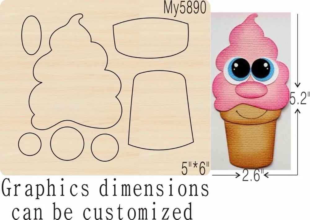 

Ice cream new wooden mould cutting dies for scrapbooking Thickness-15.8mm