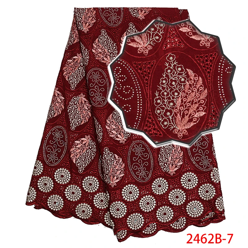 Кружевная ткань швейцарская хлопковая вуаль Вуаль со стразами KS2462B-2 2019 |