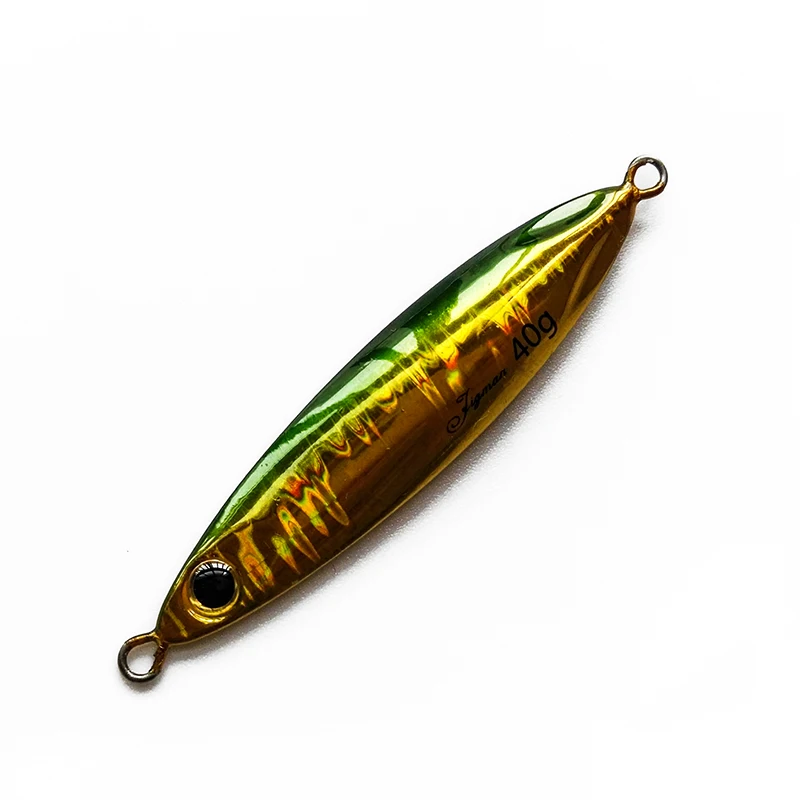 30g40g60g Slow shake Metal Jigging Fishing Spoon Iron Plate Long shot Laser Luminous Lead Baits Boat Sea Jig Lures | Спорт и