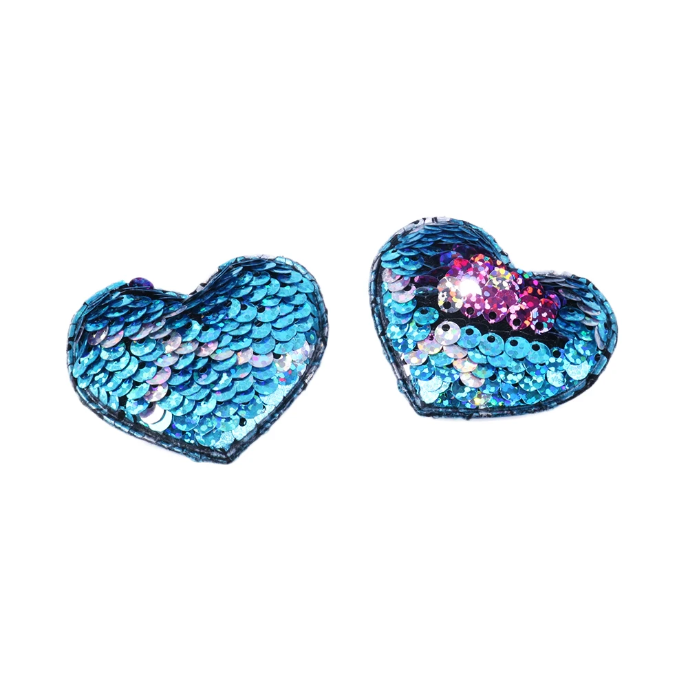 David accessories с бантом в виде сердца, Реверсивный к требованиям заказчика; сверкающие; Цвет Сменные простыни нашивка с блестками, сделай сам DIY бигуди для волос Украшения, 5Yc6986 - Цвет: 50x45mm
