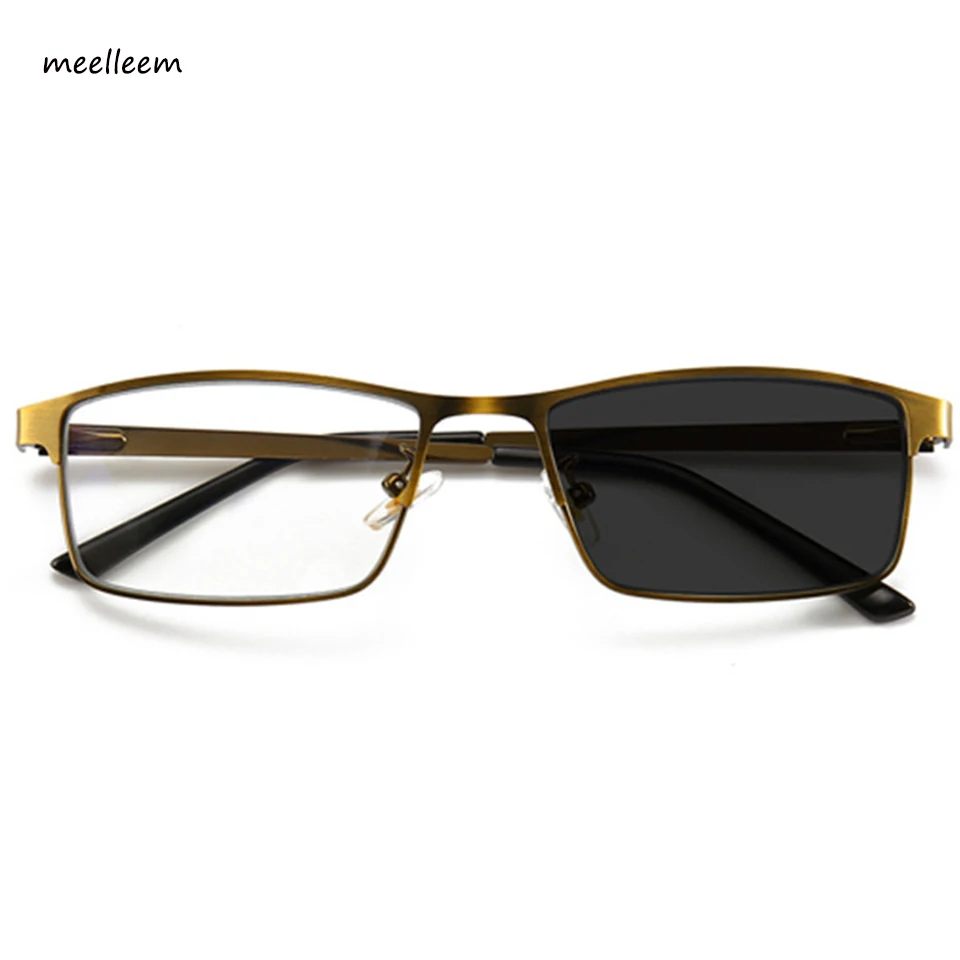 Фотохромные очки для чтения мужские в металлической оправе пресбиопии 1 00 50 2 3 4