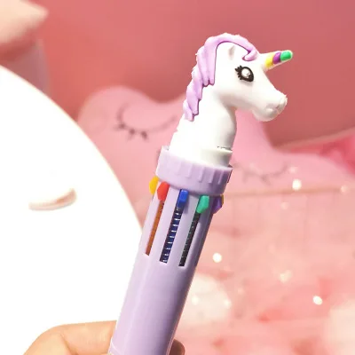 10 Color Pens 1 шт Единорог 10 Цветов шариковая ручка гелевые ручки симпатичные канцелярские принадлежности Kawaii гелевая ручка новинка студенческие милые кавайные ручки школьные принадлежности - Цвет: 10 Color Pens