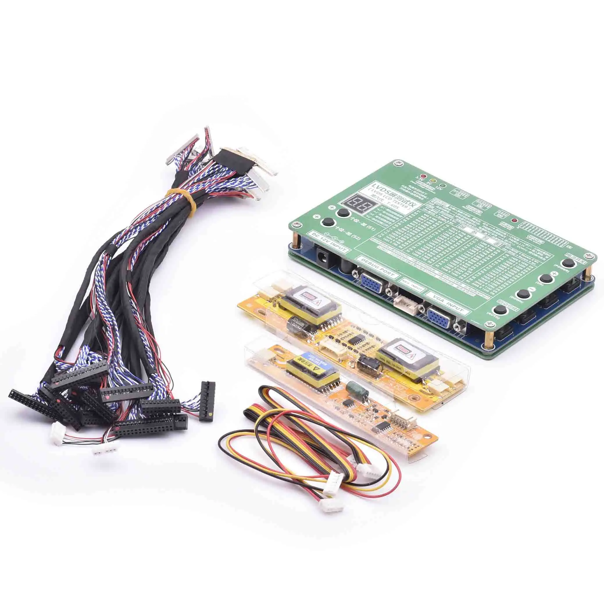 14pcs-inverter-test 6-й ноутбук ЖК/светодиодный экран тестер набор инструментов панель экран тестер Lvds кабели инвертор - Цвет: 14pcs-inverter-test