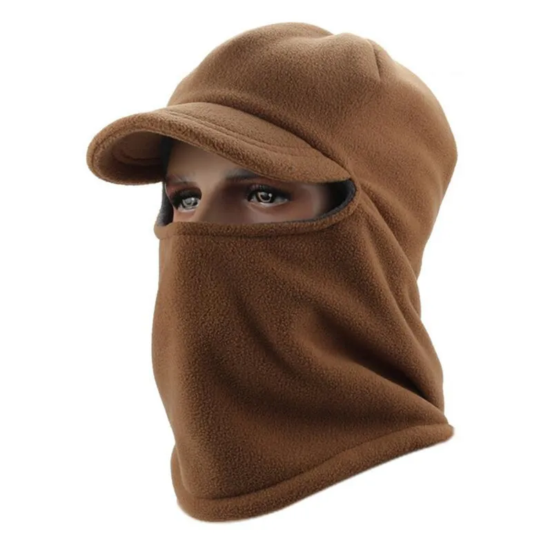 H221 Brown Велосипедный зимний флисовый теплый чехол для лица, защита от пыли, ветрозащитная Лыжная маска, капюшон для сноуборда, защита от пыли, велосипедные термальные Балаклавы, шарф - Цвет: H221 Brown