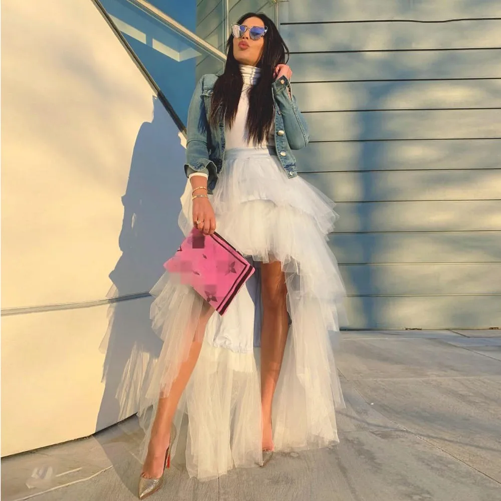 Женская юбка-пачка из тюля на молнии длинная многослойная большого размера 2019 |