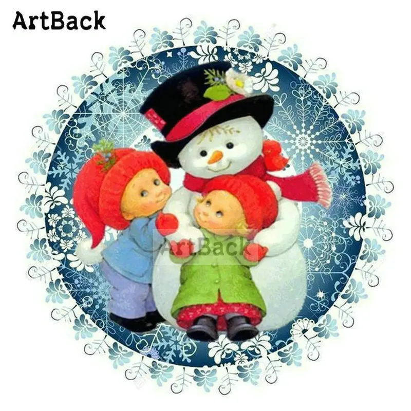 ARTBACK, 5d diy Алмазная картина медведь, полный квадрат, Круглый, мультфильм Алмазная мозаика, алмазная вышивка для детей, рождественские подарки - Цвет: ARF-529