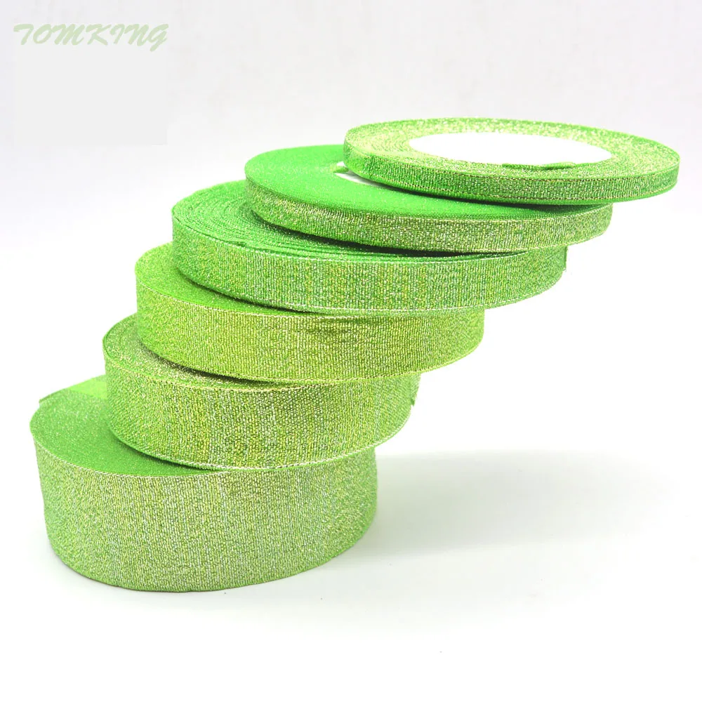 Брендовая Высококачественная зеленая Блестящая лента 6 мм/10 мм/15 мм/20 мм/25 мм/40 мм
