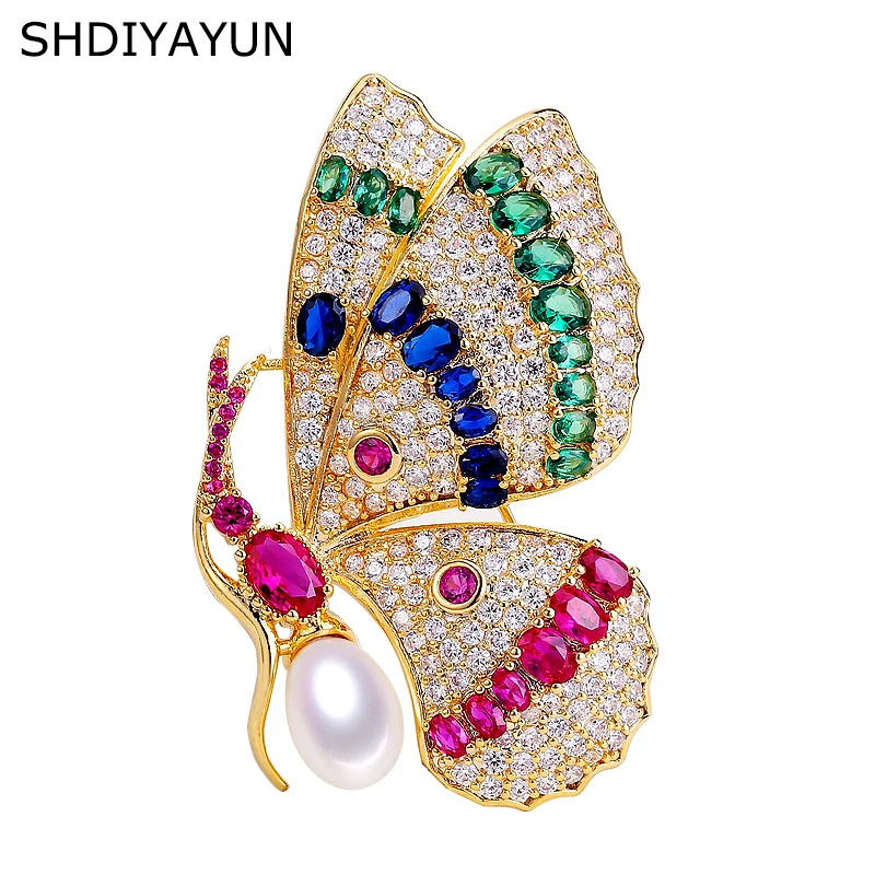 SHDIYAYUN 2019 брошь из жемчуга для женщин винтажный Циркон искусственный натуральный