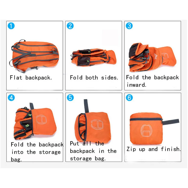 Г 200 г Packable водостойкий нейлоновый походный рюкзак легкий дорожный складной