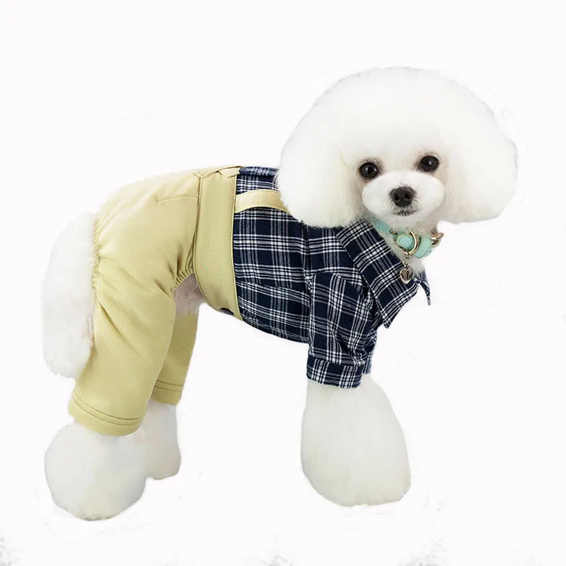 DOGGYZSTYLE новинка одежда для домашних животных собак клетчатый комбинезон щенка