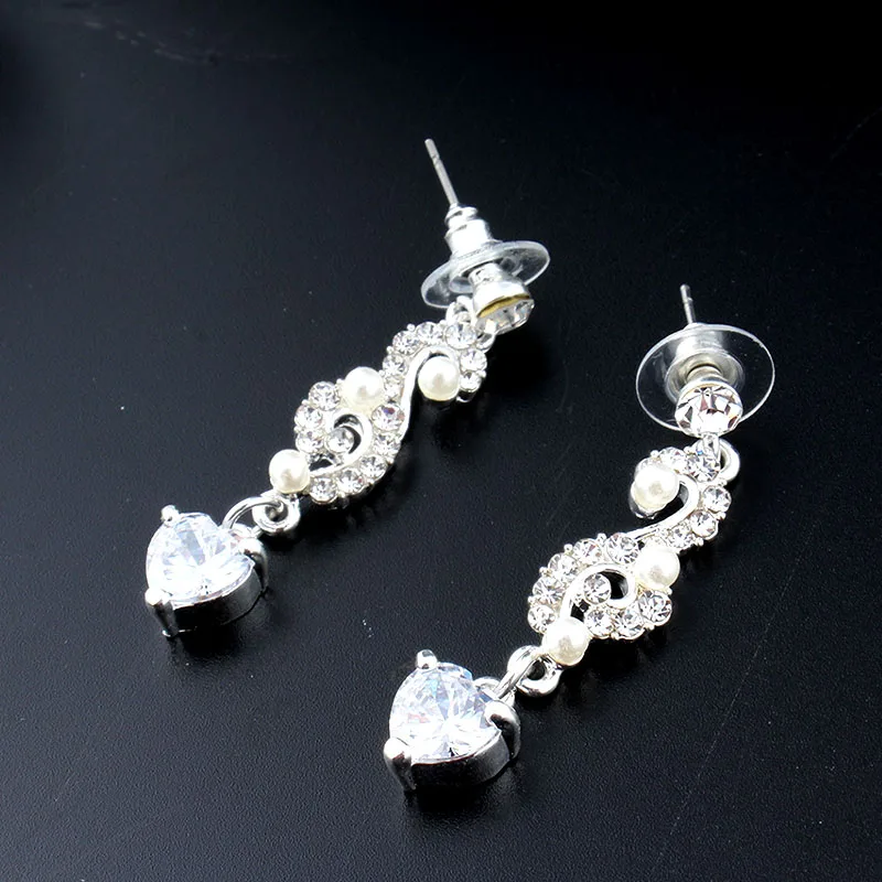 Комплект свадебных украшений WEIBANG ожерелье длинные серьги кристаллы