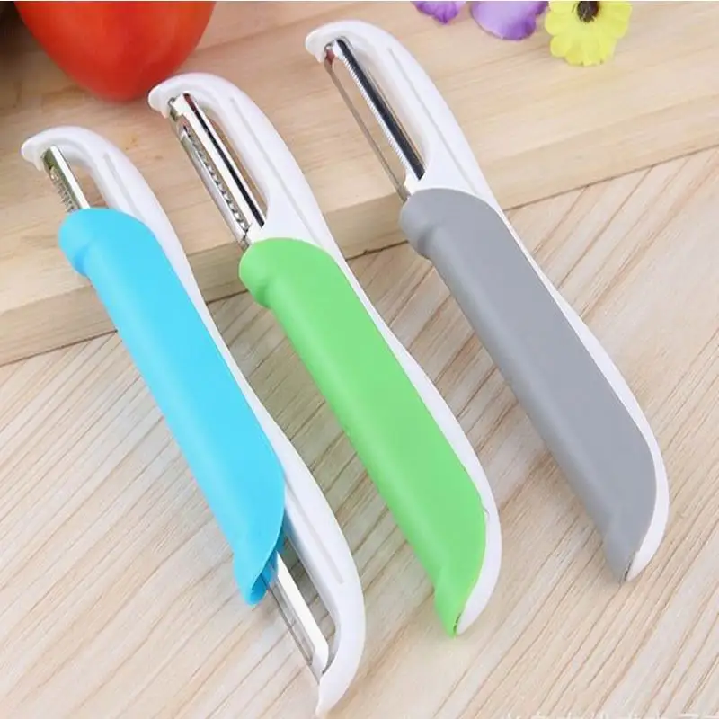 Оптовая продажа 200 шт. Овощечистка из нержавеющей стали двухсторонний кухонный