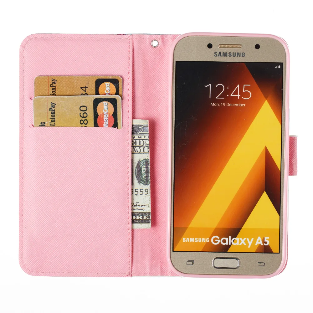 Фламинго Единорог Pattern Искусственная кожа флип чехол с горе стенд для Samsung A3 A5 2017 |