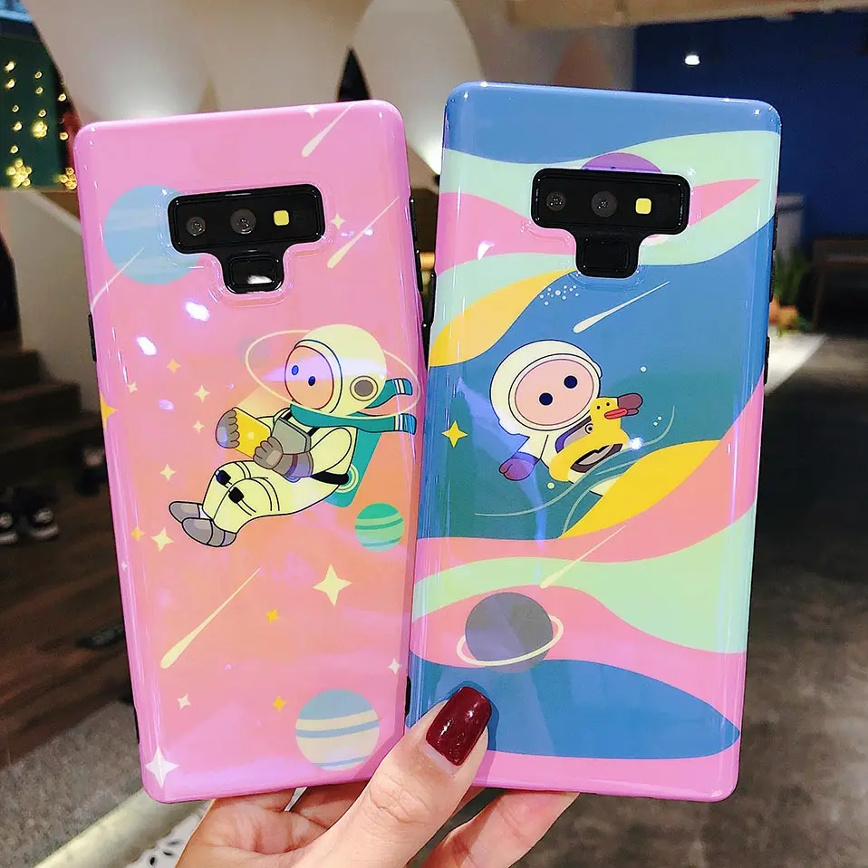 Cover Case For Samsung S8 S9 Plus Double-sided blue light Phone Galaxy Capa Cqoue Silicon Covers Note 8 9 Housing |