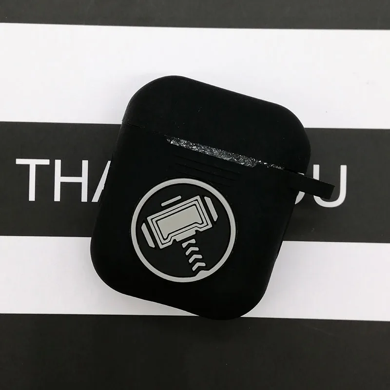 Популярный мультяшный беспроводной Чехол для наушников для Apple AirPods, силиконовый чехол для зарядки наушников s для Airpods 2, защитный чехол - Цвет: black Raytheon
